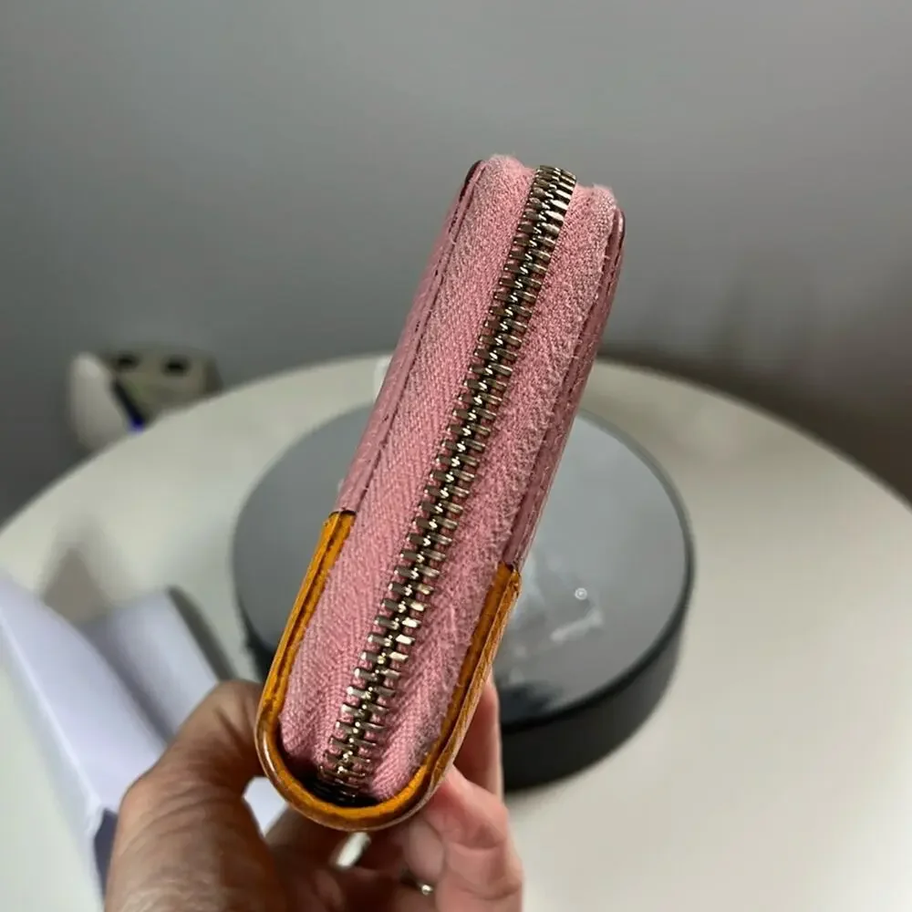 GUCCI Japan Exclusive Pink & Orange Leather Bamboo Zip Long Wallet $950 COA EUC - Picture 9 of 16